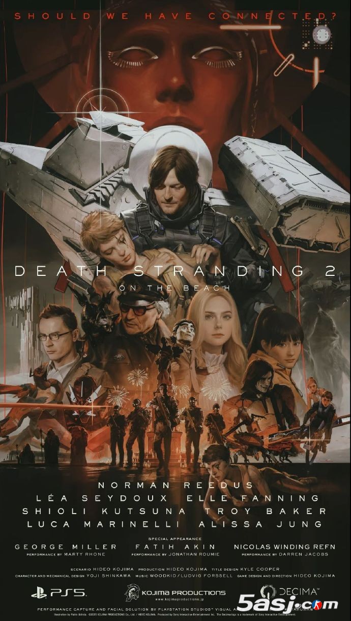 《死亡擱淺2》新劇情曝光：忽那汐里×艾麗范寧對(duì)手戲 小島秀夫發(fā)布最新海報(bào)